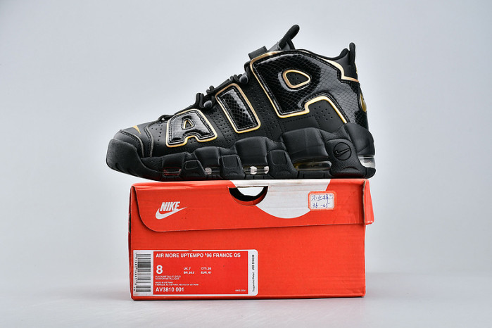 NIKE AIR MORE UPTEMPO “FRANCE” BLACK/METALLIC GOLD AV3810-001