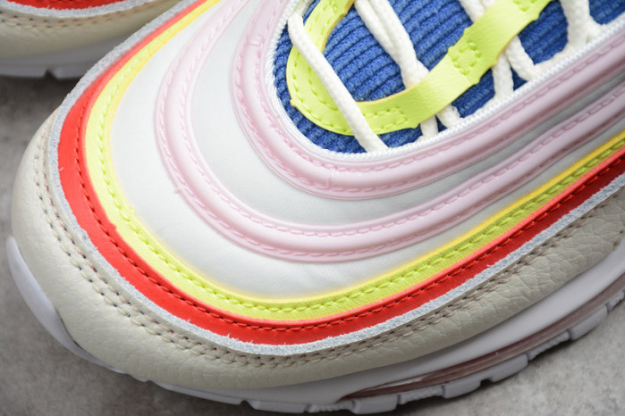 NIKE AIR MAX 97 SE “CORDUROY” SAIL/VOLT GLOW/ARCTIC PINK WOMENS AQ4137-101